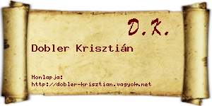 Dobler Krisztián névjegykártya